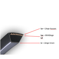4L1170 / 4LK1170 (12,7x2972mm La) Kupplungskeilriemen, 4L-Pr
