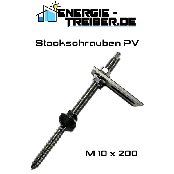 Stockschraube M10 x 200 + Platte + EPDM
